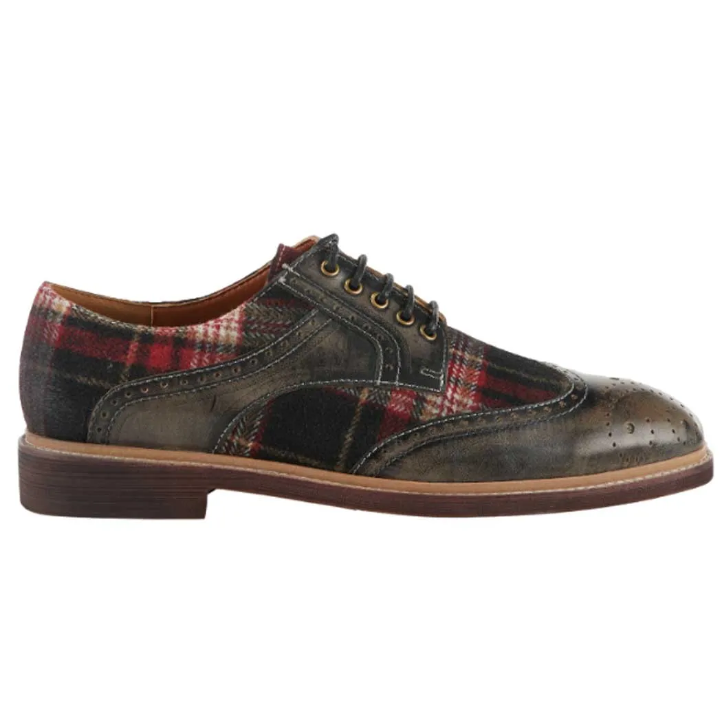 L'Artiste by Spring Step Thavo-Plaid Oxford Grey Multi (Men's)