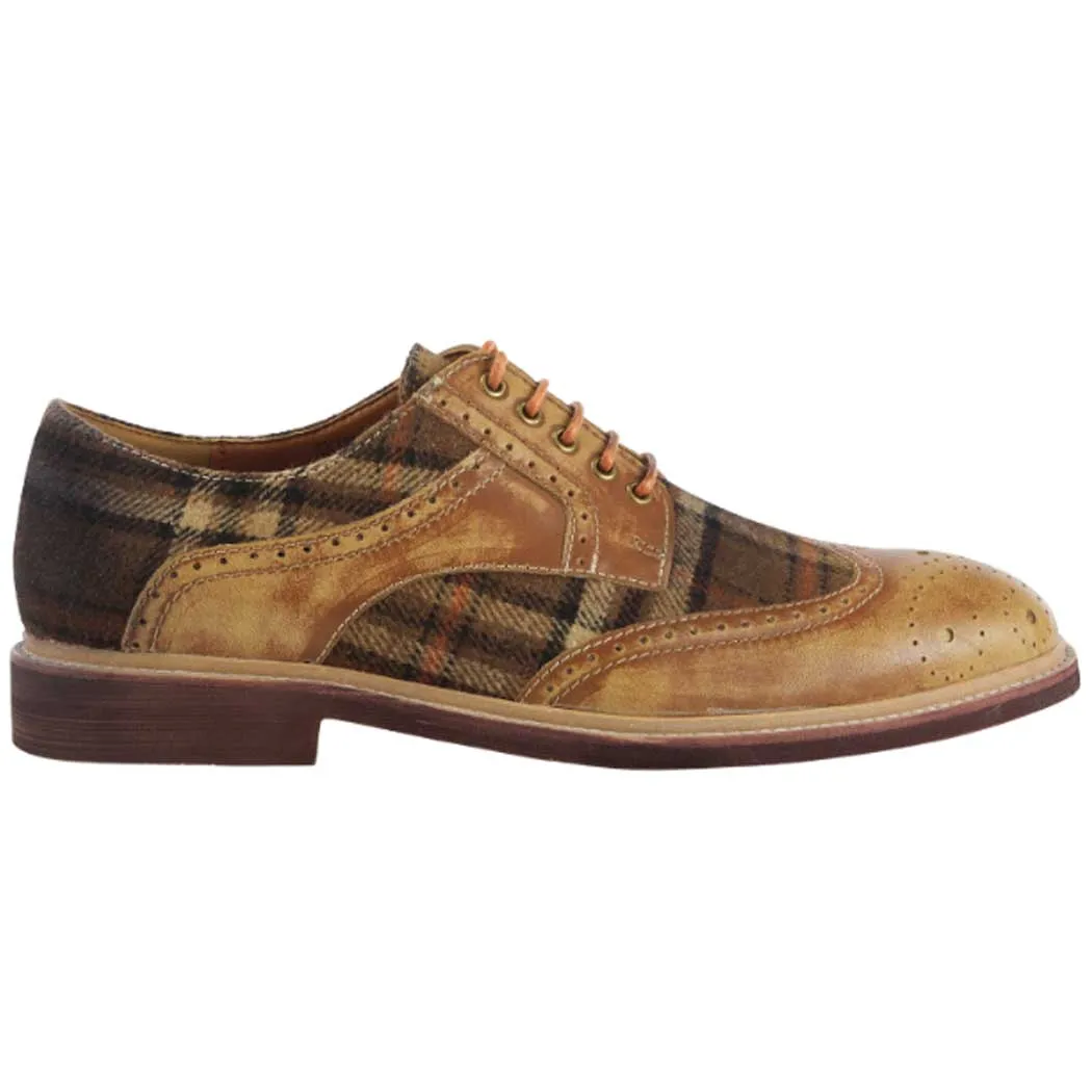 L'Artiste by Spring Step Thavo-Plaid Oxford Tan Multi (Men's)