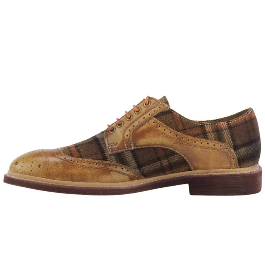 L'Artiste by Spring Step Thavo-Plaid Oxford Tan Multi (Men's)