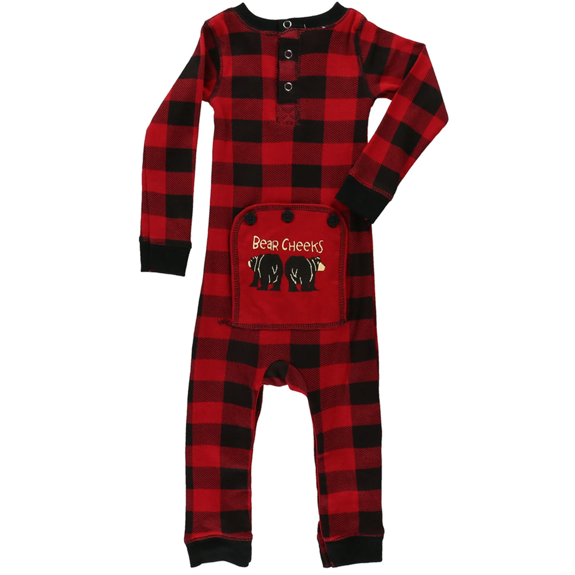 Lazy One Infant Bear Cheeks Flap Jack Onesie