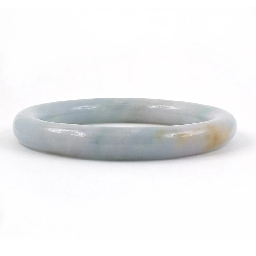 Light Gray-Green Jadeite Tubular Bangle