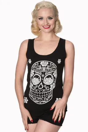 Logan Top Sugar Skull Slash Back