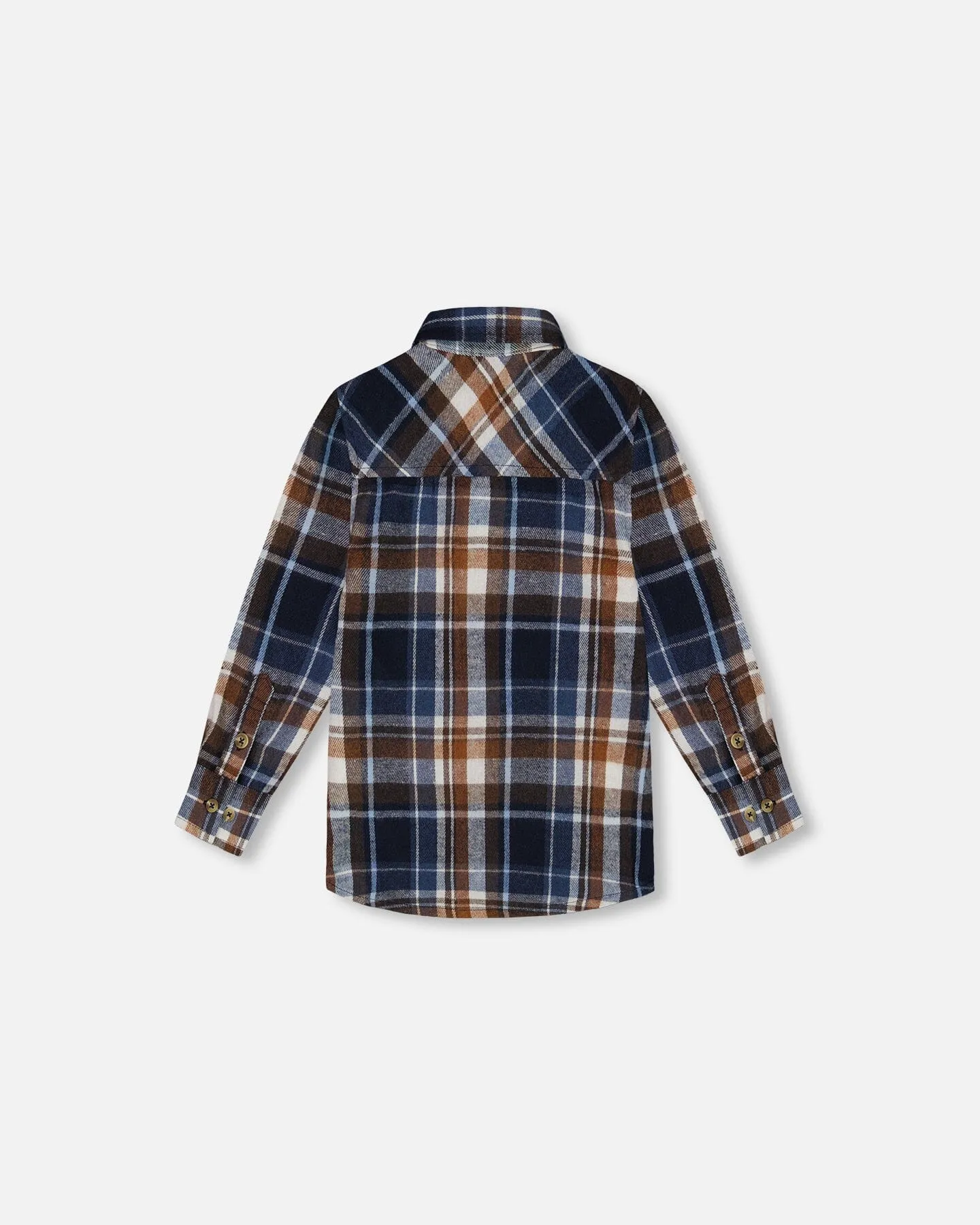 Long Sleeve Button Down Shirt Plaid Blue And Hazel