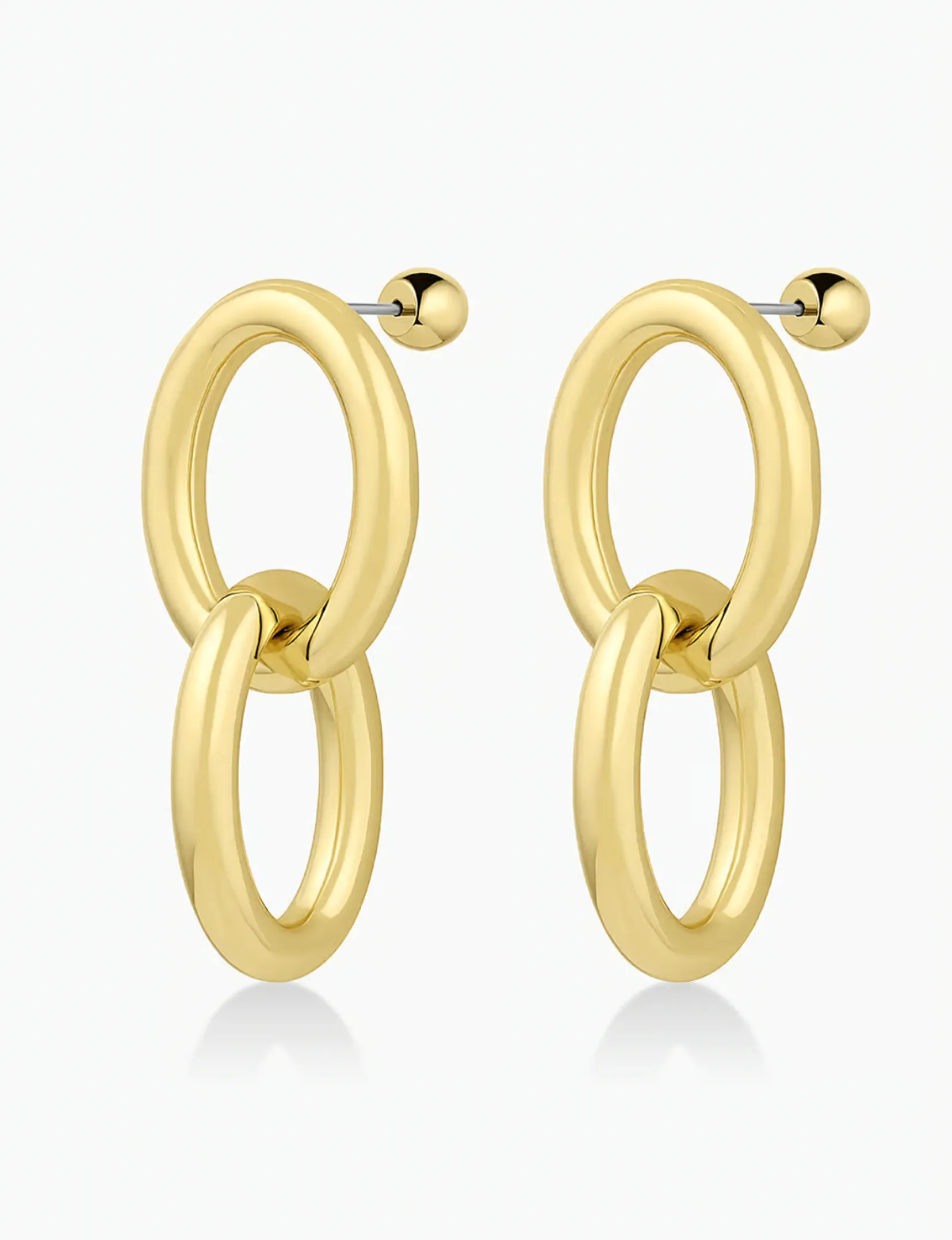 Lou Drop Earrings, Gold Plated