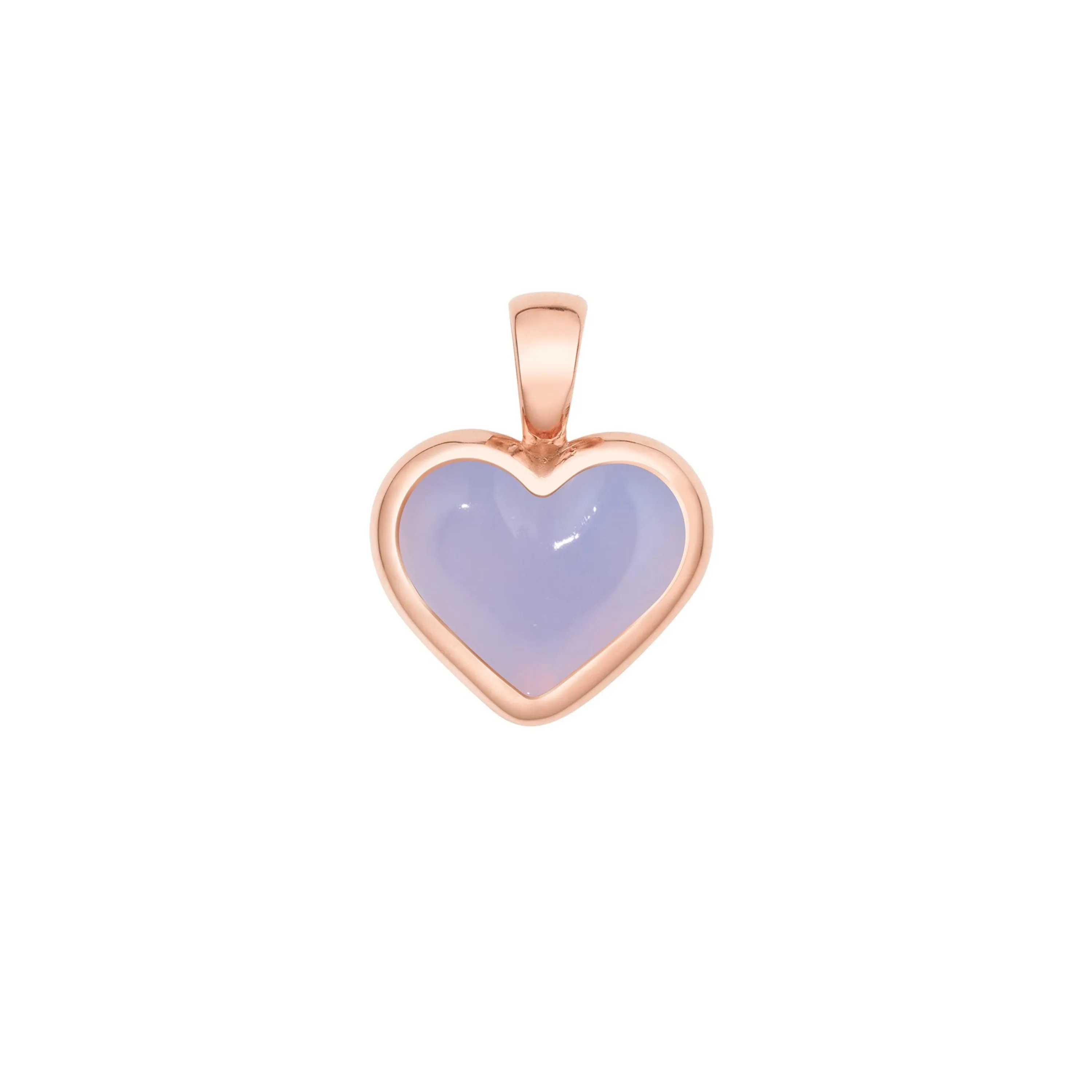 Love sticker charm rose gold with lavender chalcedony