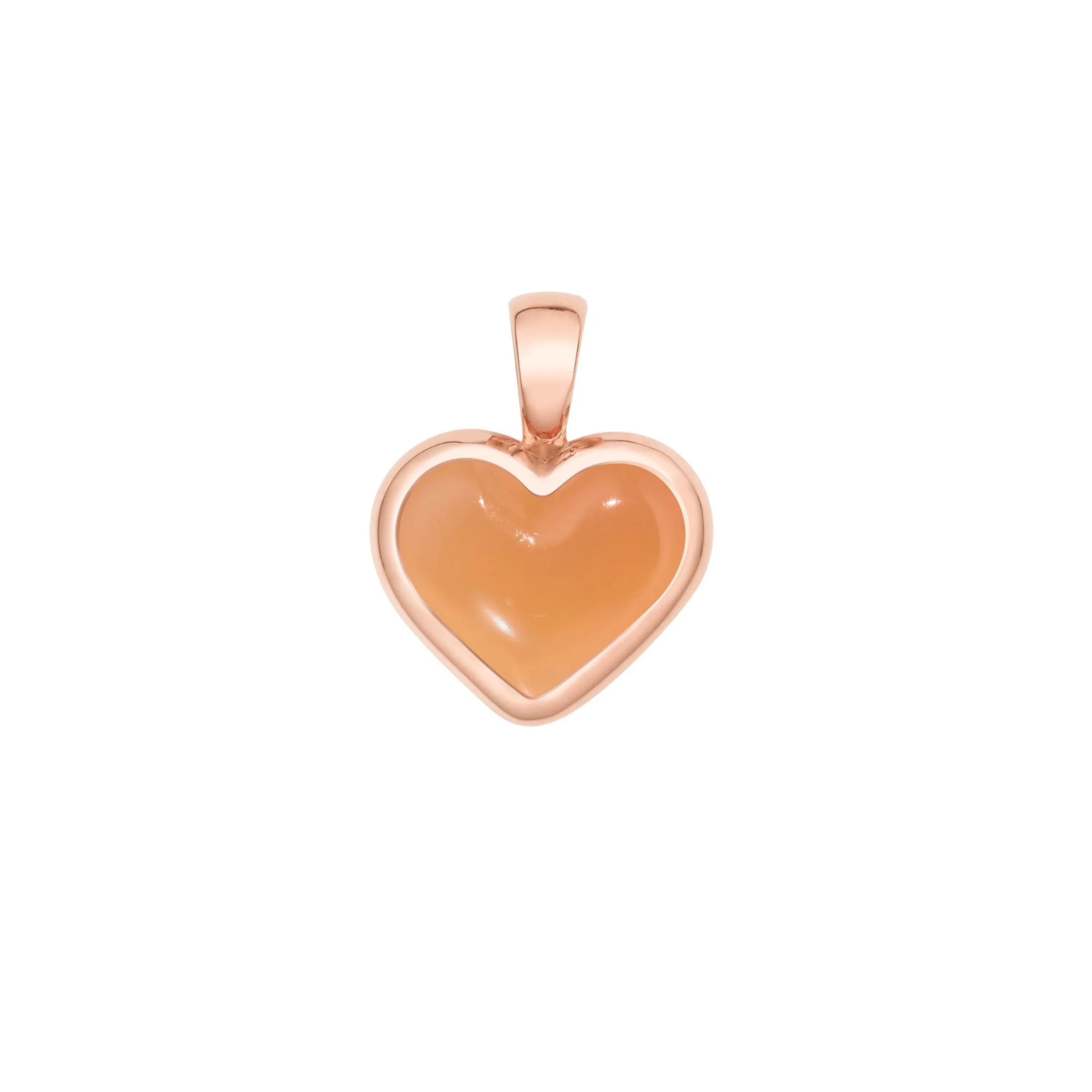 Love sticker charm rose gold with orange moonstone