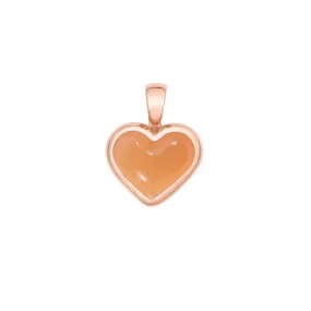 Love sticker charm rose gold with orange moonstone