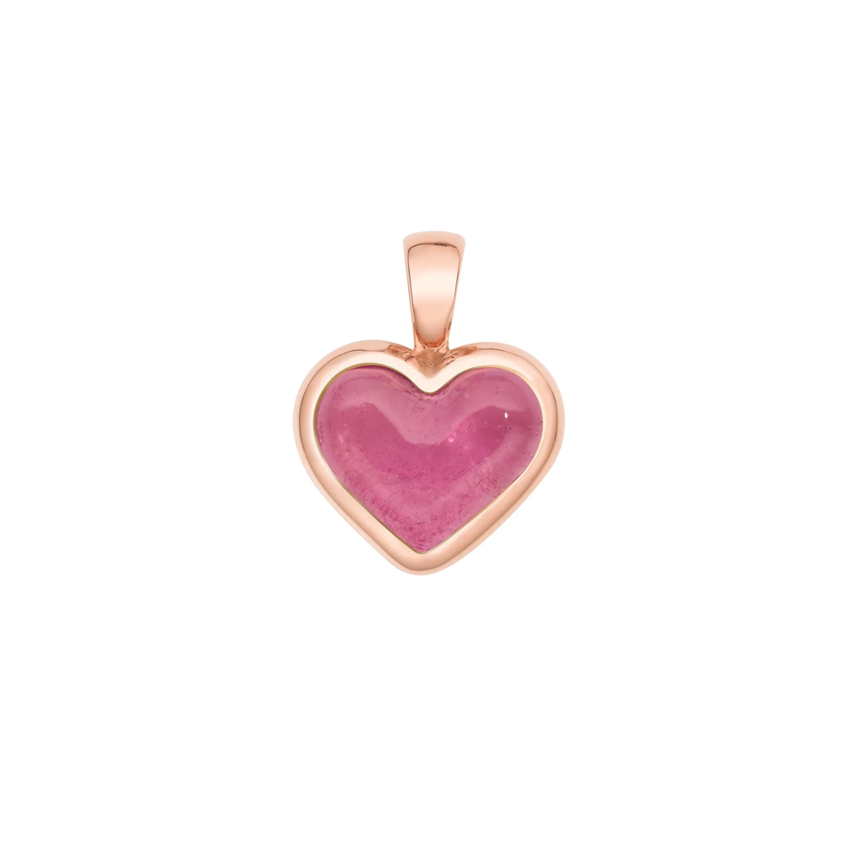 Love sticker charm rose gold with rubellite