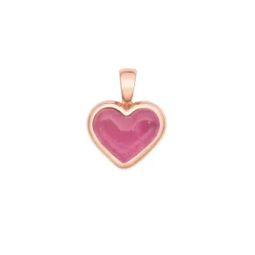 Love sticker charm rose gold with rubellite