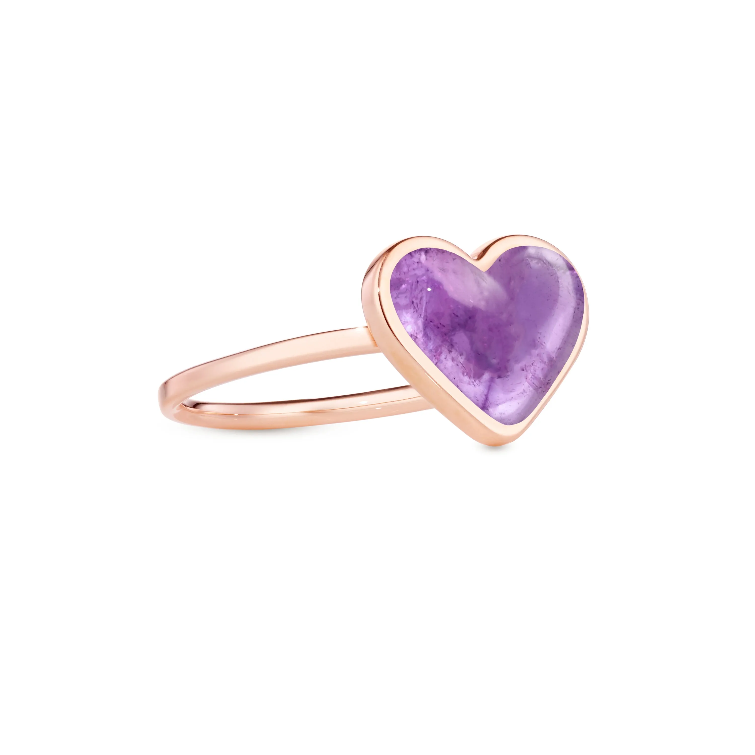 Love sticker ring rose gold with amethyst