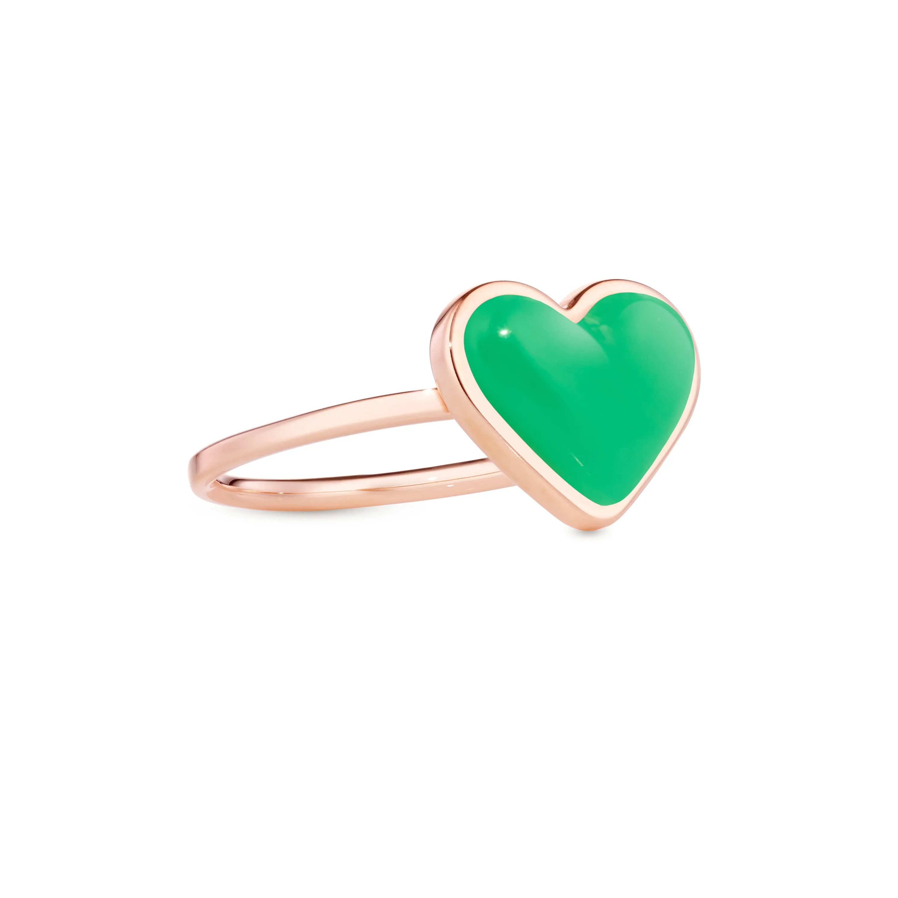 Love sticker ring rose gold with chrysoprase