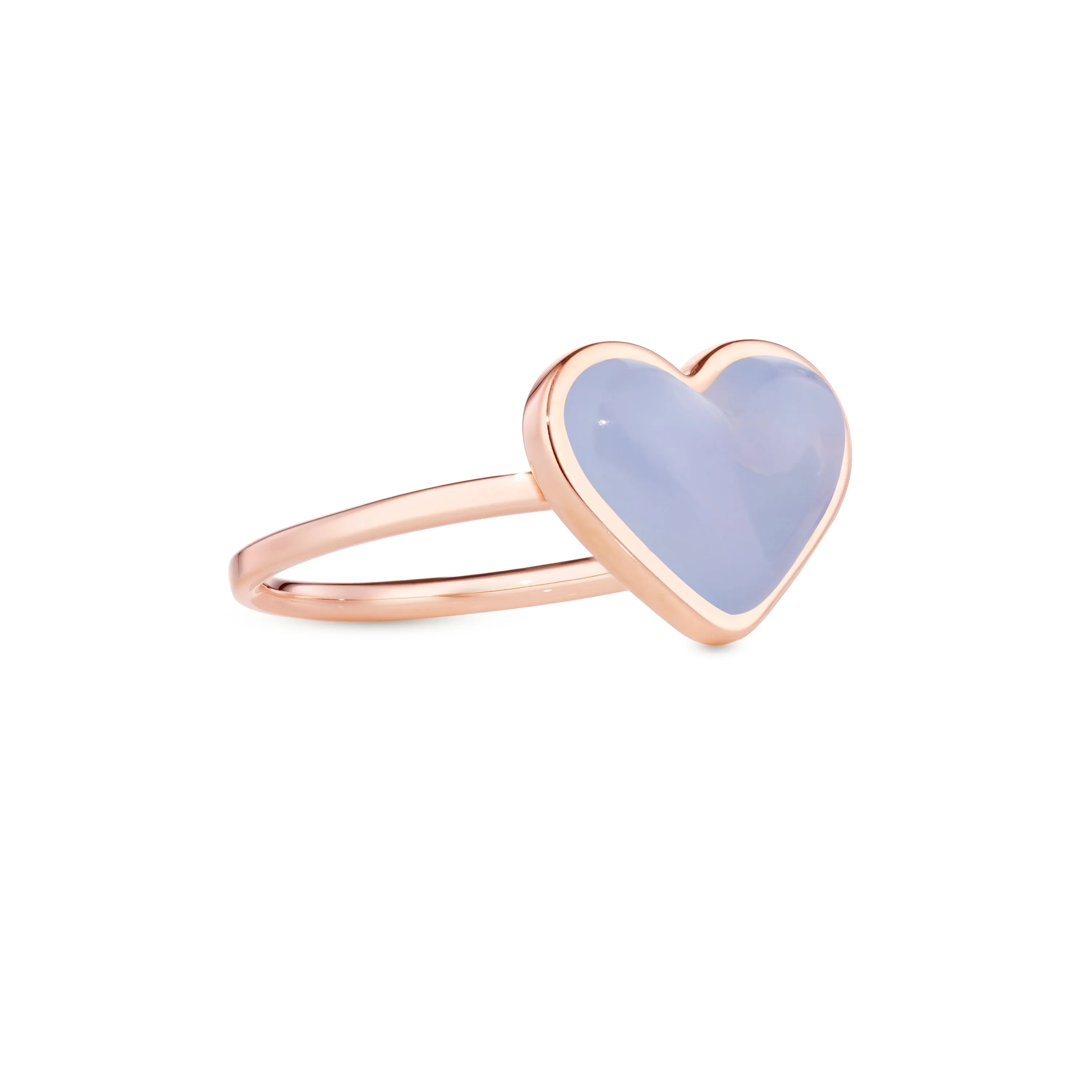 Love sticker ring rose gold with lavender chalcedony