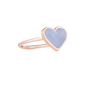 Love sticker ring rose gold with lavender chalcedony