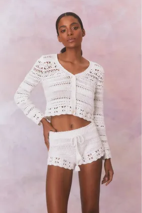 LoveShackFancy Nevi Cotton Crochet Short