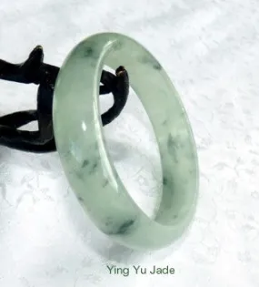 Luminous Translucent with Green Veins Burmese Jadeite Jade 56.5mm Bangle Bracelet (BB2655)