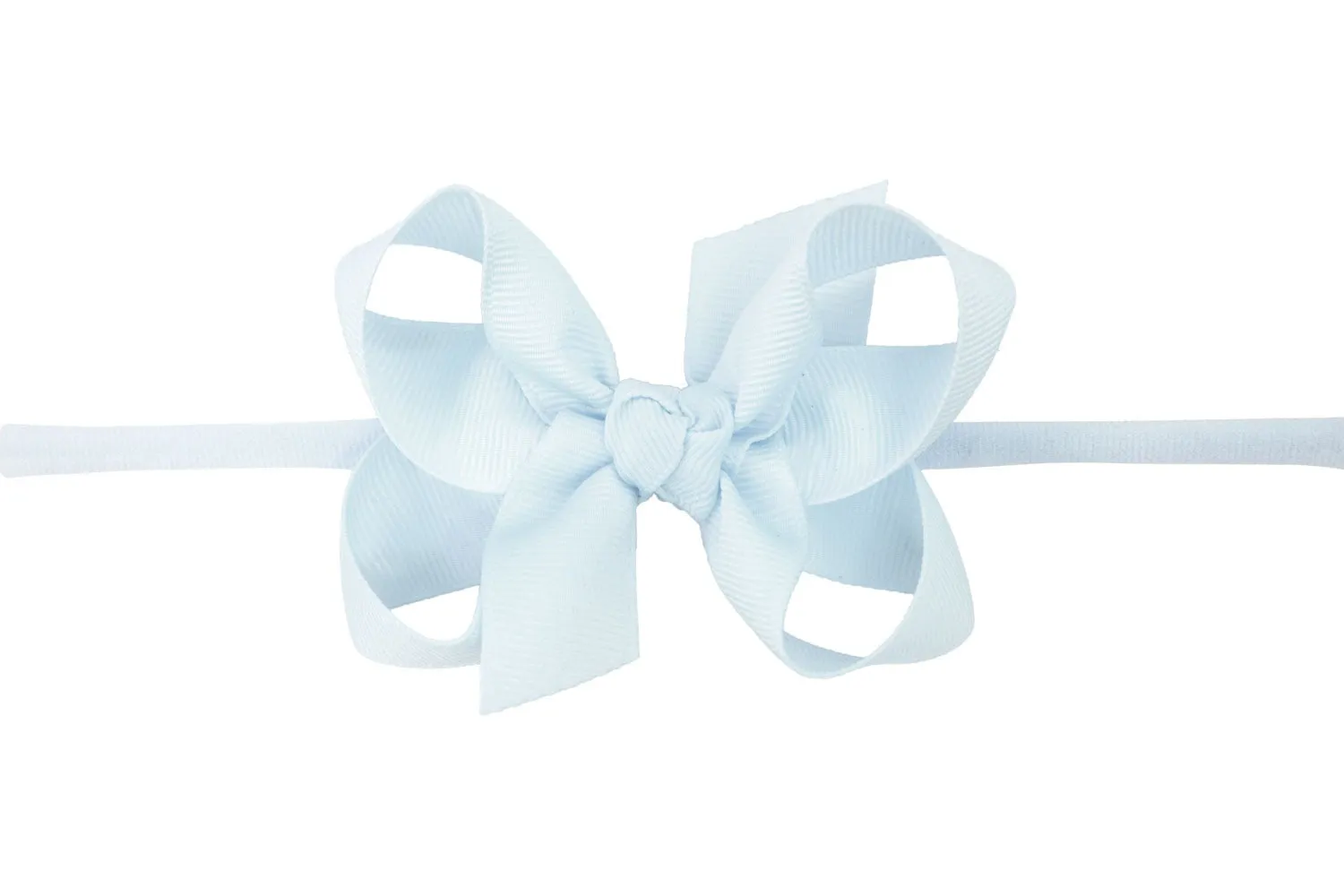 Medium Grosgrain Bow on Baby Headband - Millennium Blue