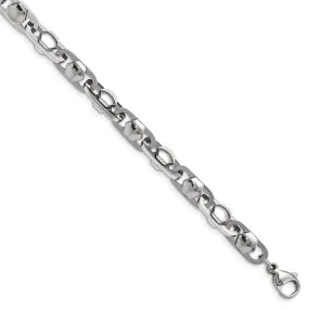 Men's 6.5mm Stainless Steel Fancy Cable Chain Necklace, 24 Inch