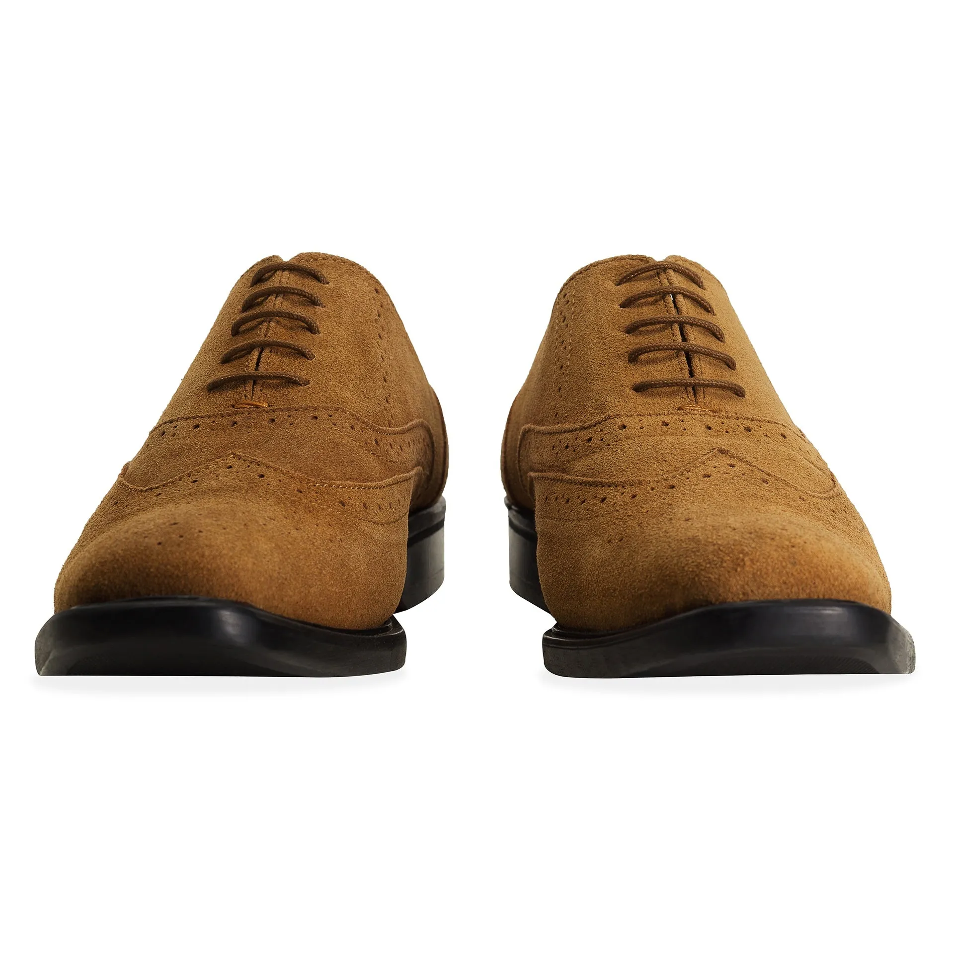 MENS PORTER TAN SUEDE OXFORD BROGUE SHOE