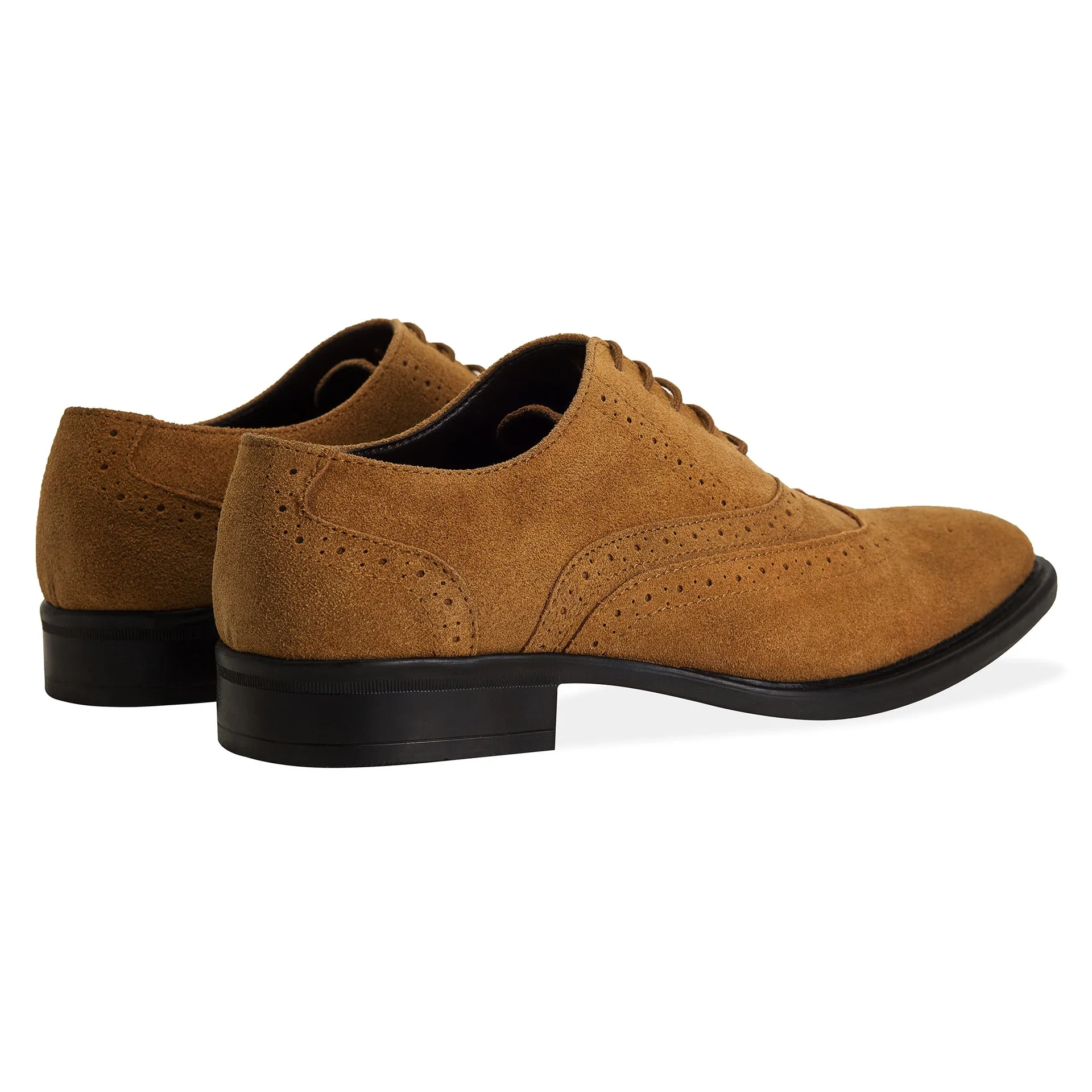 MENS PORTER TAN SUEDE OXFORD BROGUE SHOE