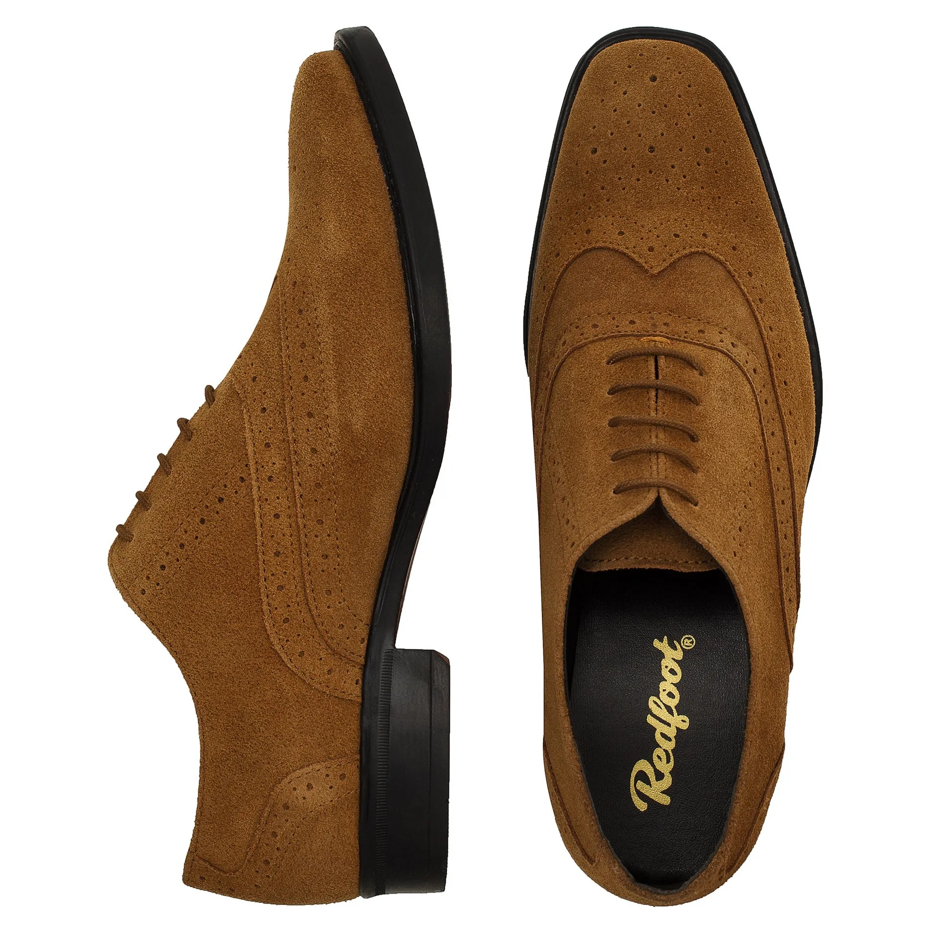 MENS PORTER TAN SUEDE OXFORD BROGUE SHOE