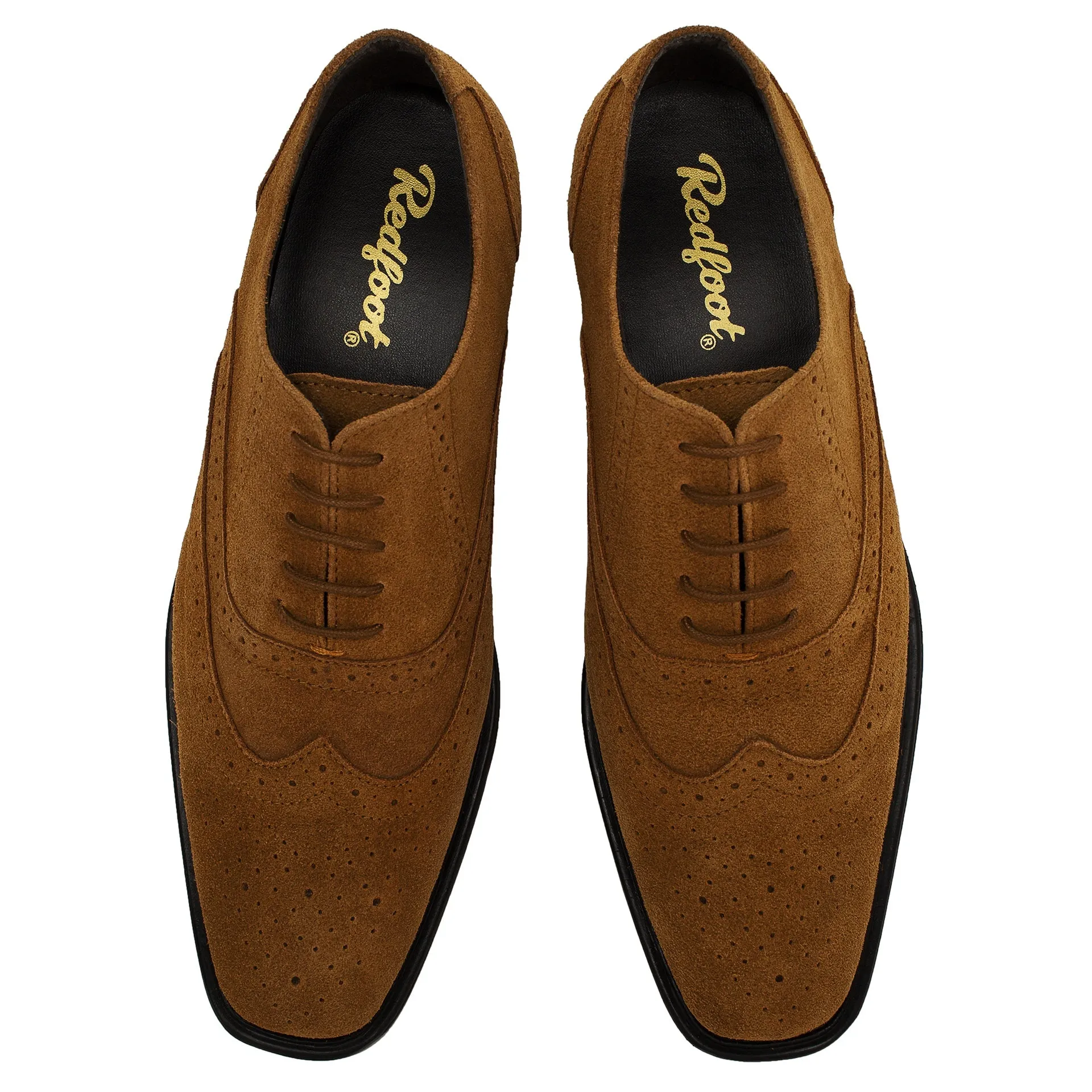 MENS PORTER TAN SUEDE OXFORD BROGUE SHOE