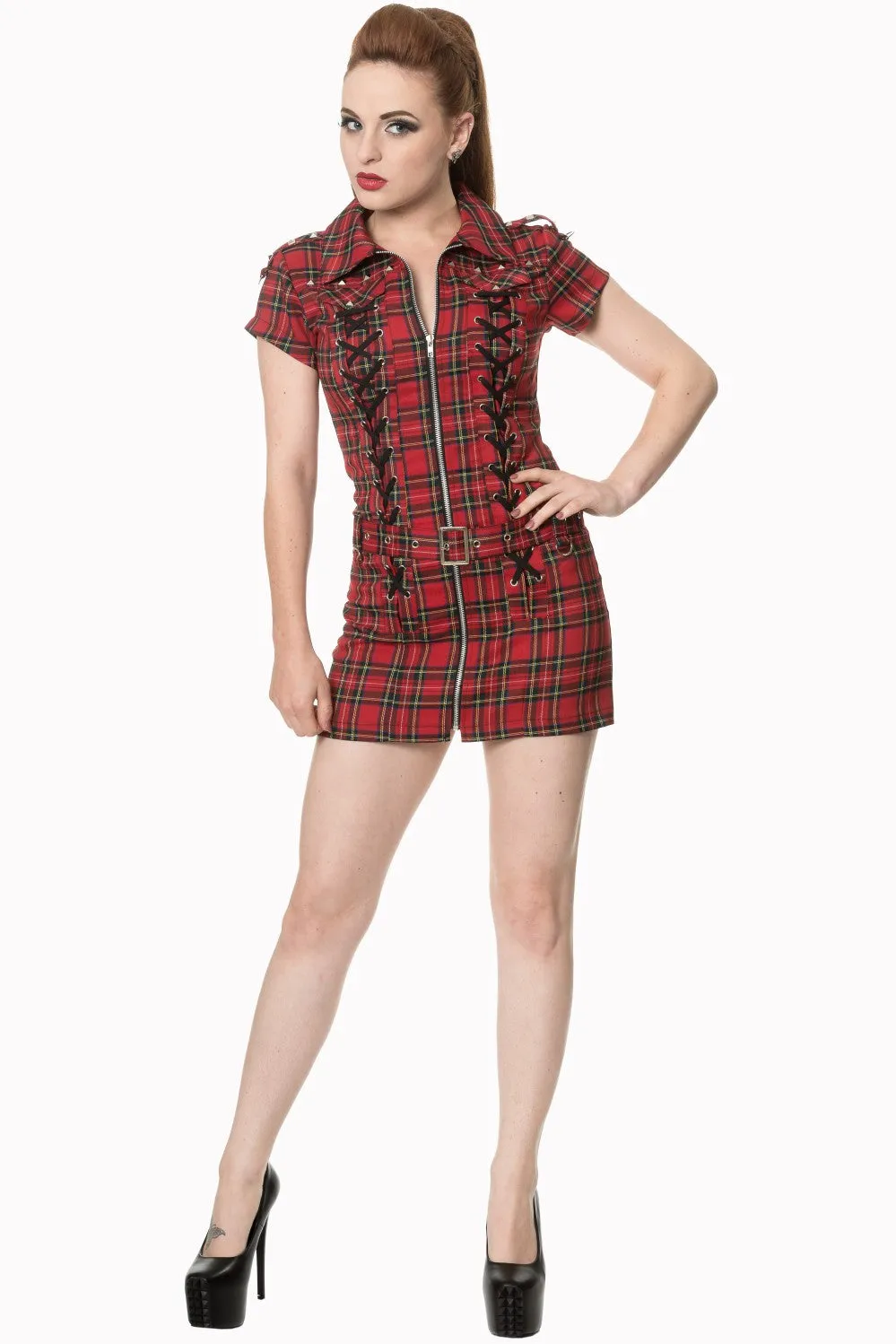 Mod Dress-Red Tartan