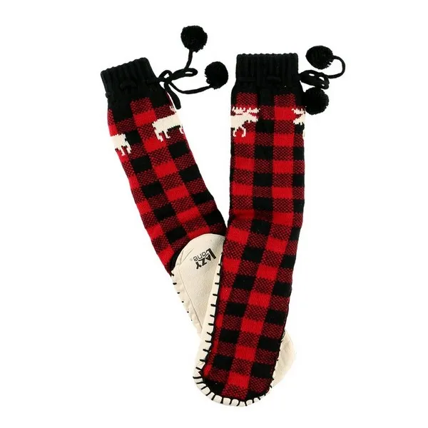 Moose Plaid Adult Mukluk Slipper