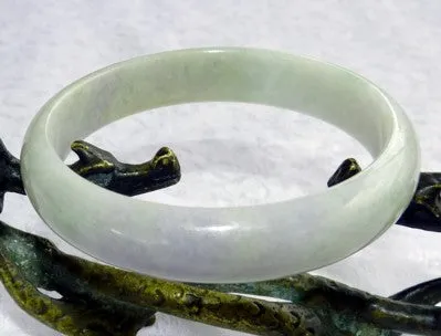 Mysterious Lavender Green Burmese Jadeite Old Mine Bangle Bracelet 59mm (BB2906)