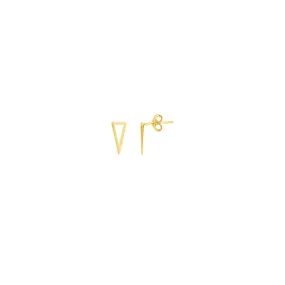 New Yellow Gold Draw the Line Bianca Pyramid Stud Earrings