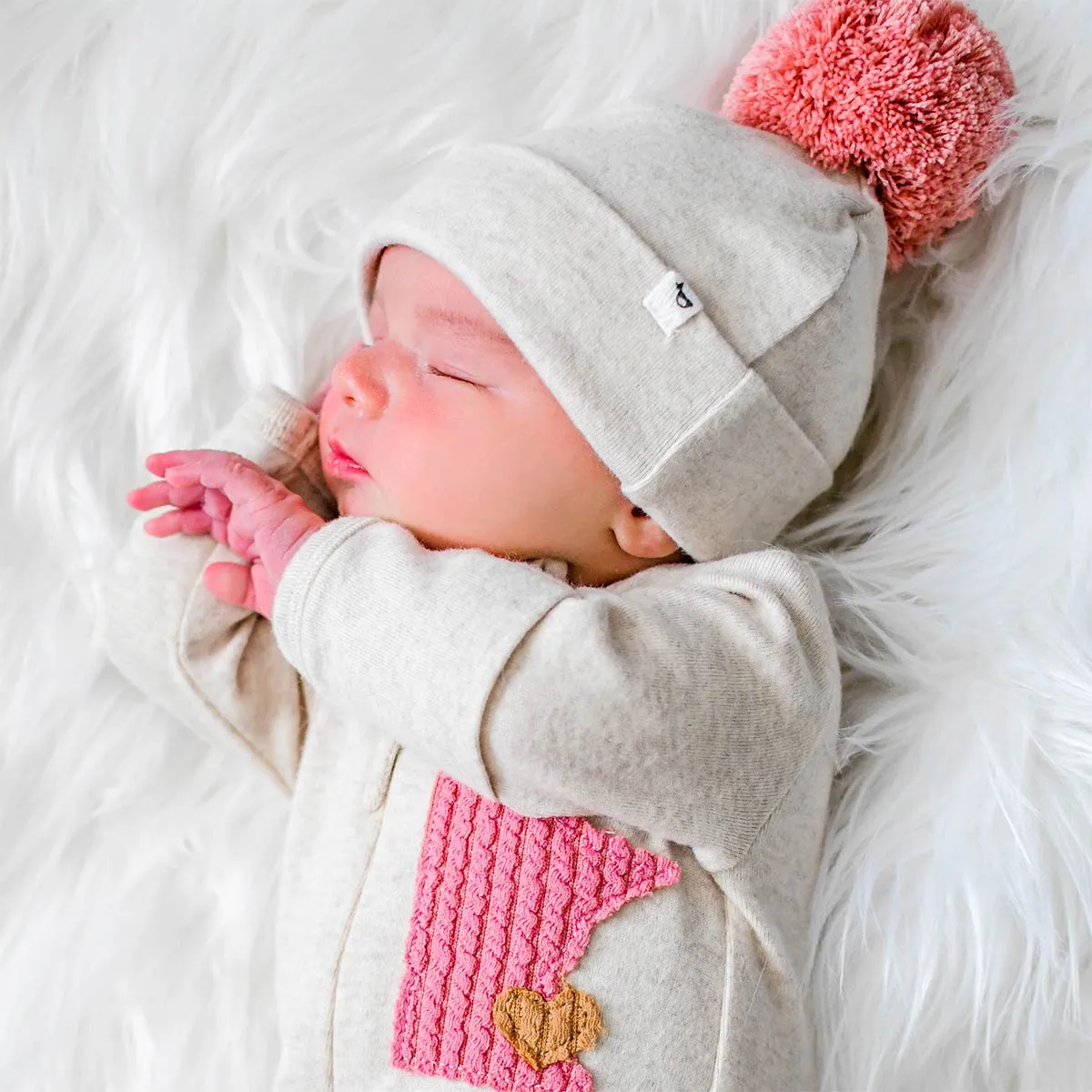 oh baby! Onesie Zipper Footie - Minnesota Love Blush - Sand