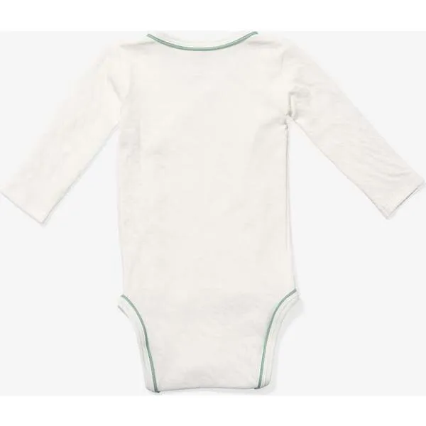 Oso & Me Organic Outfitting Piped Onesie, Pant & Beanie Bundle, Seafoam