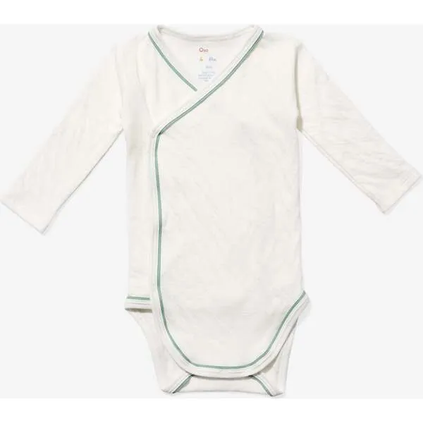 Oso & Me Organic Outfitting Piped Onesie, Pant & Beanie Bundle, Seafoam