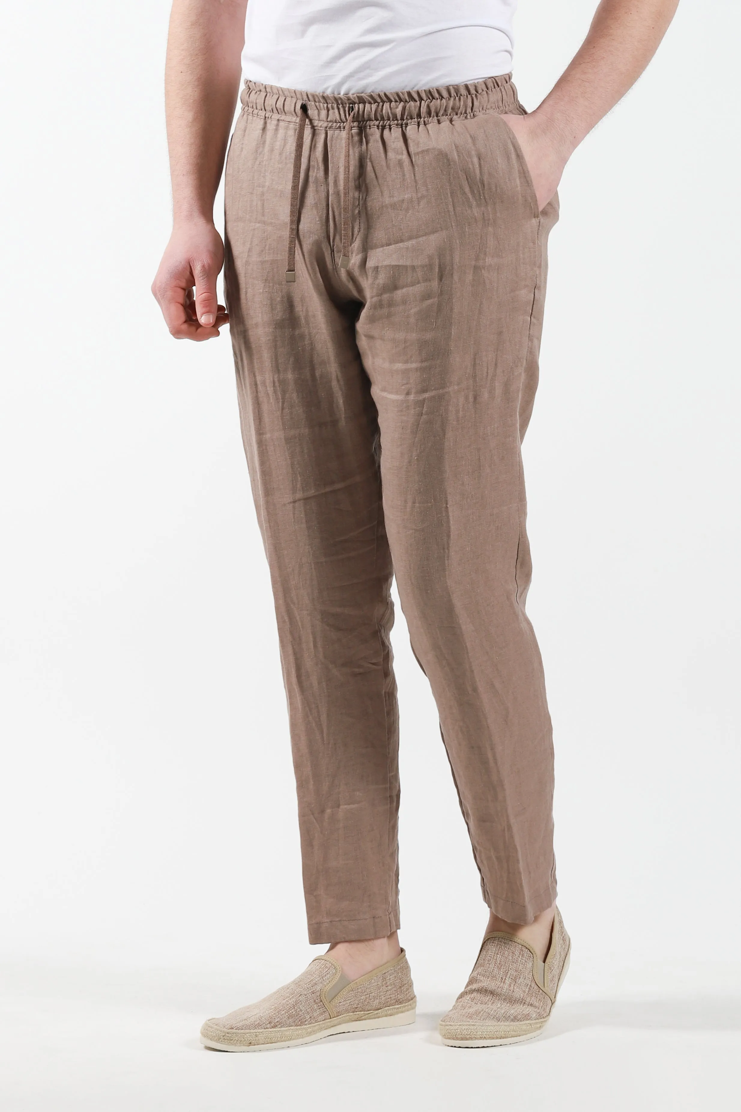 Pantalaccio in lino con laccio - Beige