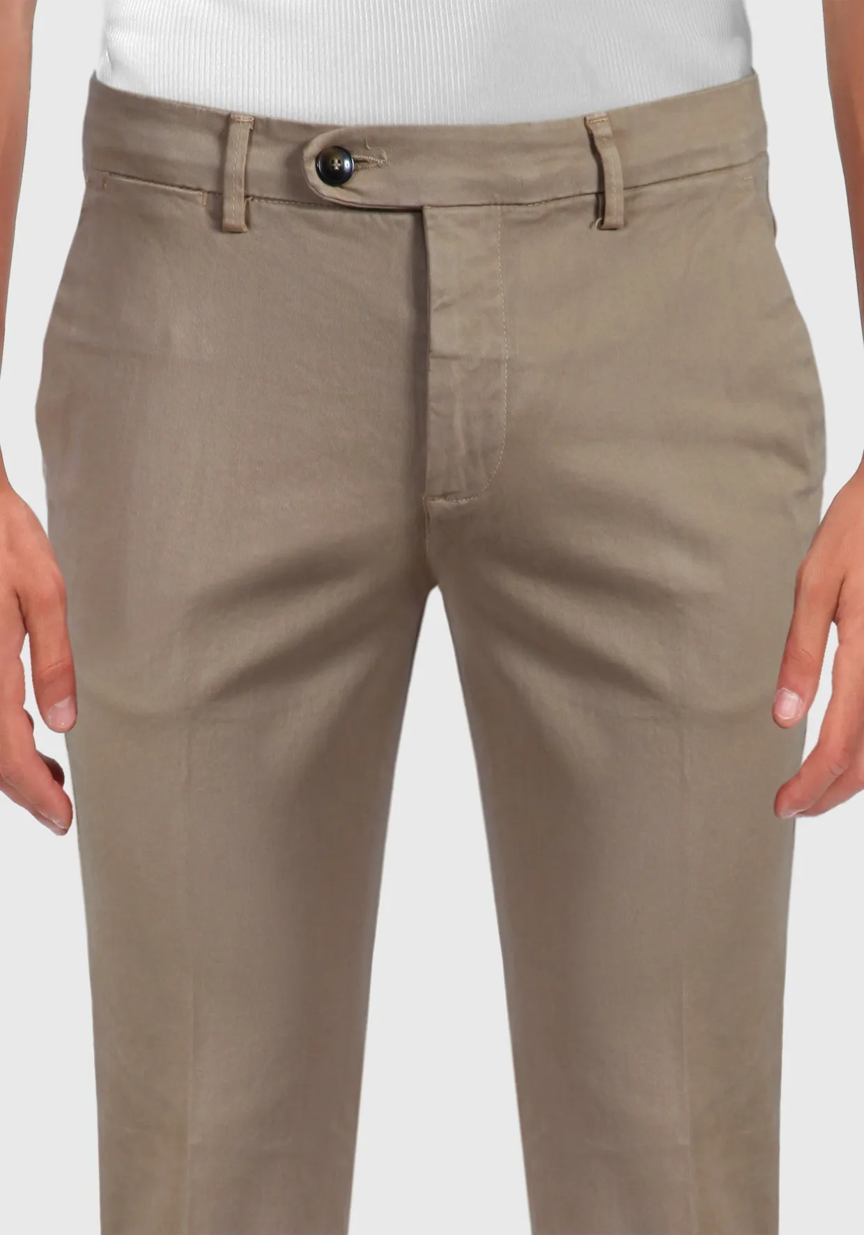 Pantalone Chinos Tasca America Cotone caldo - Beige