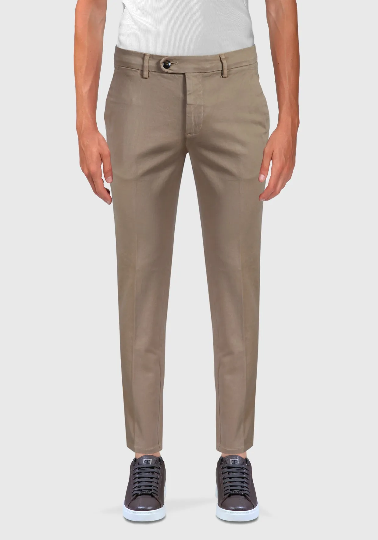 Pantalone Chinos Tasca America Cotone caldo - Beige