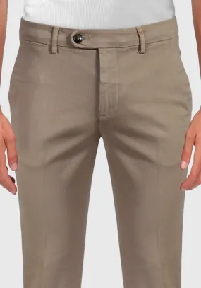 Pantalone Chinos Tasca America Cotone caldo - Beige