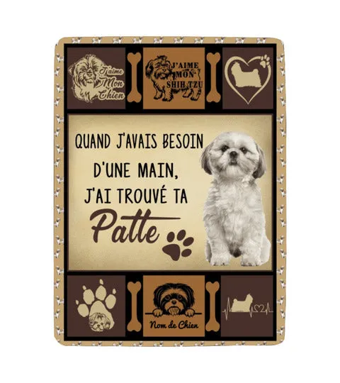 Patte De Shih Tzu, Passion Chien, Quand J'avais Besoin D'un Main, Couverture Personnaliser - PCCHIE001