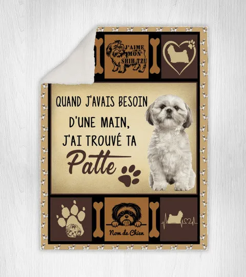 Patte De Shih Tzu, Passion Chien, Quand J'avais Besoin D'un Main, Couverture Personnaliser - PCCHIE001