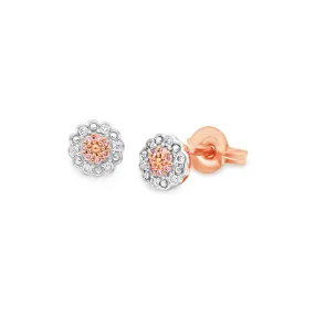 Petite Pink Diamond Cluster Studs