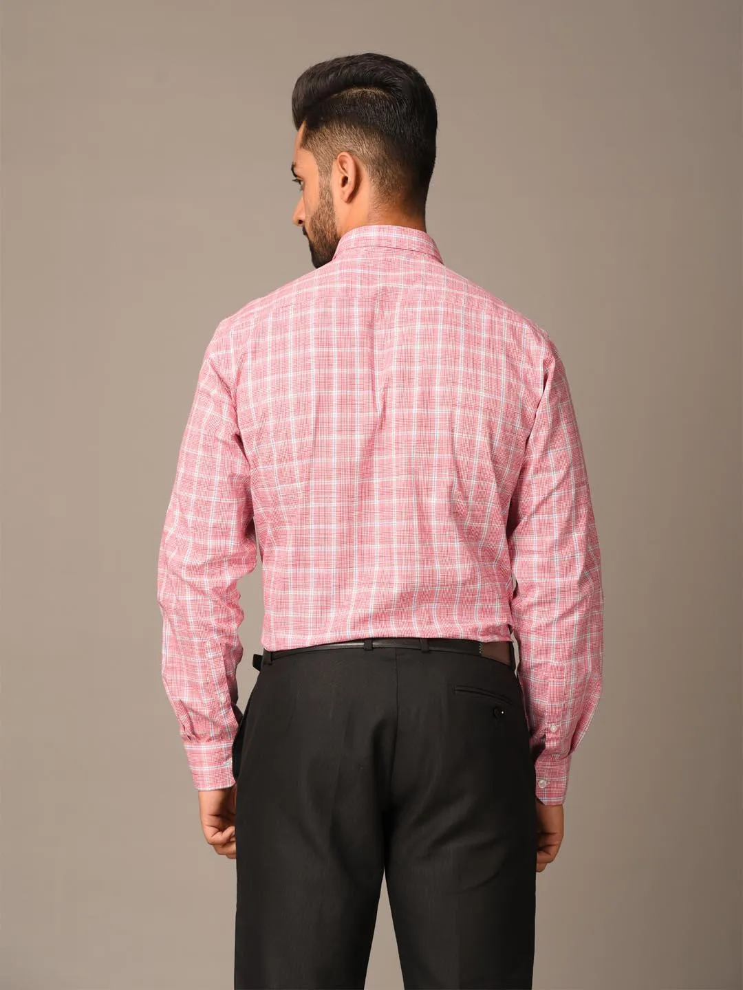 Pink Plaid Checks Cotton Shirt