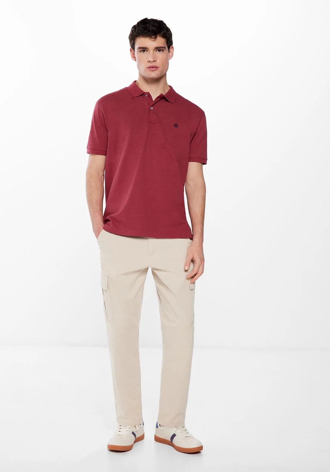 Piqué patterned polo shirt - Red