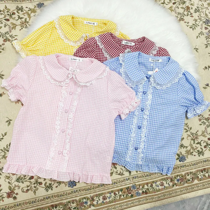 Plaid Kawaii Candy Girl Lolita Plaid Shirt