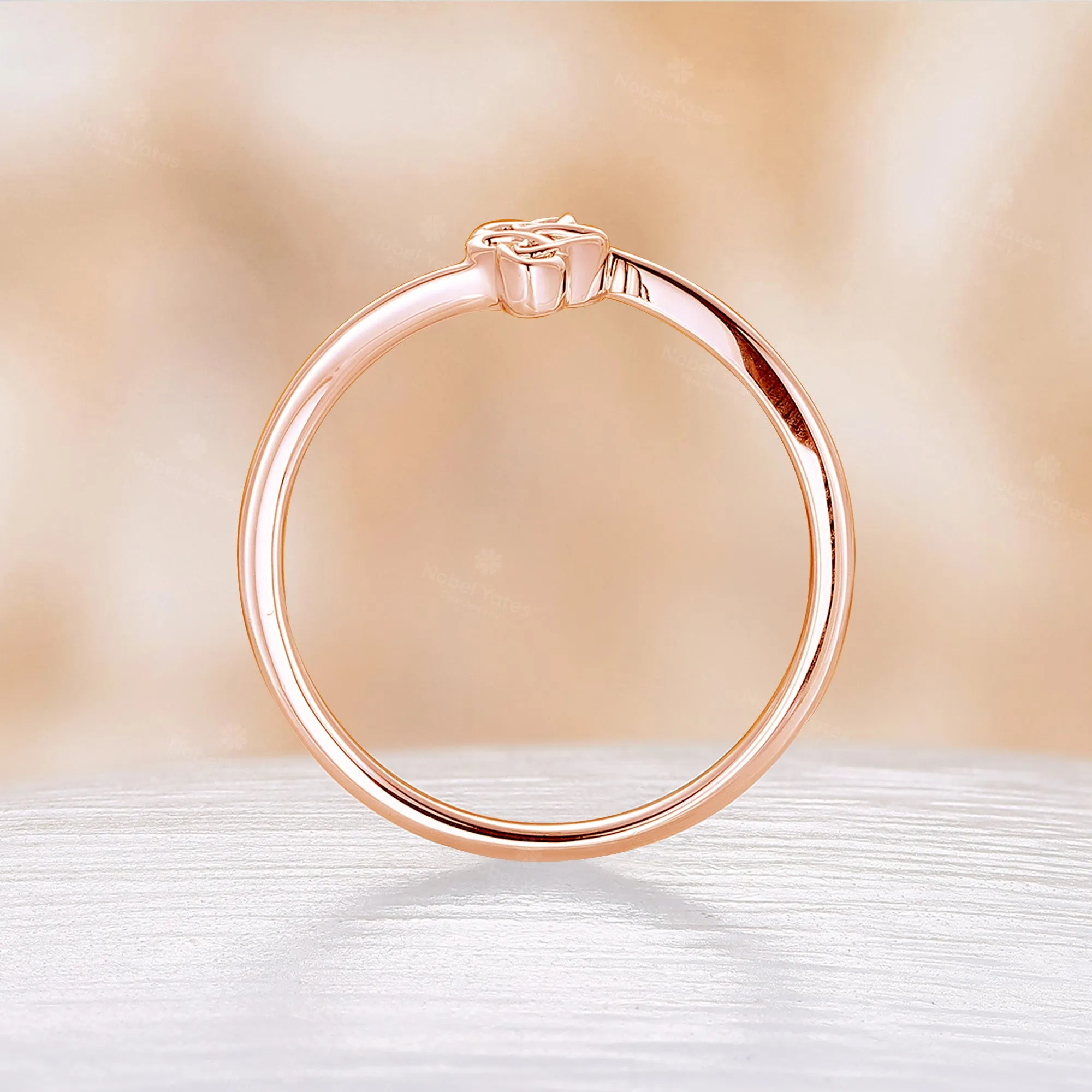 Plain Celtic Kont Engagement Ring Rose Gold Meaning Band