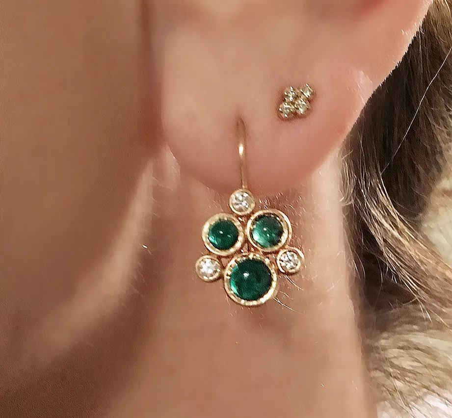 Poppy (Emerald & Diamonds) Earrings