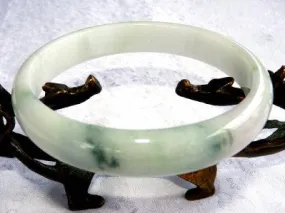 Powerful Yang Green Veins Burmese Jadeite Old Mine Bangle Bracelet Large Men's 72 mm (BB2963)