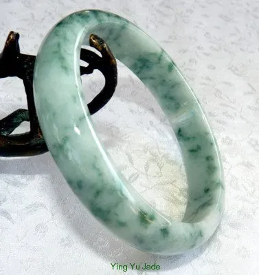 Precious Green Veins Butterfly Tracks Old Mine Burmese Jadeite Jade Bangle Bracelet 62.5mm (BB2082)