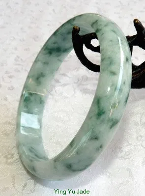 Precious Green Veins Butterfly Tracks Old Mine Burmese Jadeite Jade Bangle Bracelet 62.5mm (BB2082)