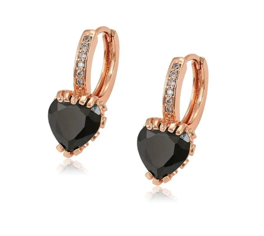 Rose Gold Heart Earrings