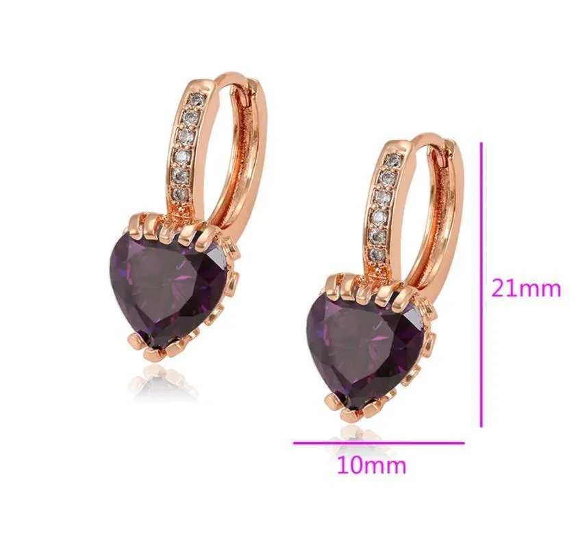 Rose Gold Heart Earrings