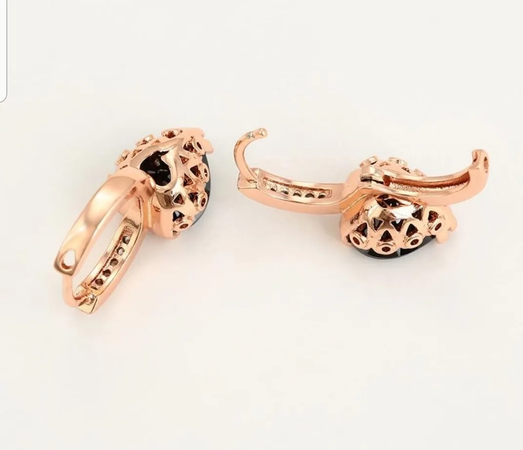 Rose Gold Heart Earrings